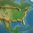 Map Of North America Like A Google Maps Image From Above Dollar Symbols Surround The Us Borders Like A Wall