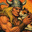 Viking With Cat